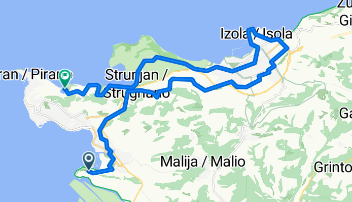 seča po parenzani do izole, preko strunjana v fieso