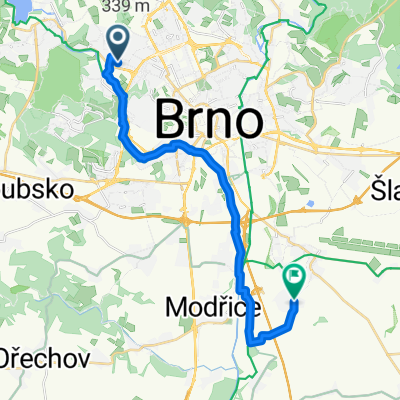 Komín - Chrlice - okolo řeky