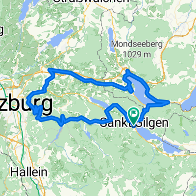 Salzburgerland'16/Etappe2: St. Gilgen - Fuschl - Pernfalleck - Faistenau - Wiestal - Gaisberg - Thalgau - Mondsee - Scharflingerhöhe - St. Gilgen -