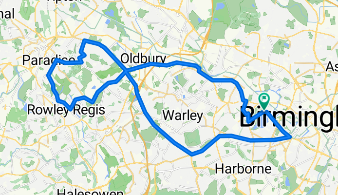 Lengthy bike tour through Birmingham