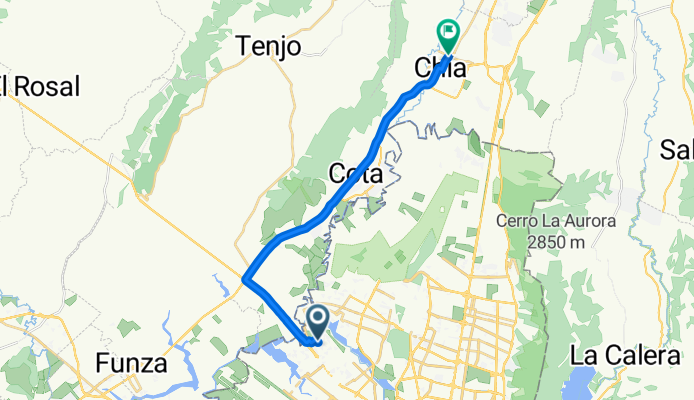 ride from  to Chía