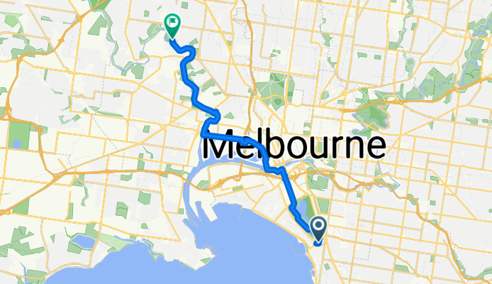 st kilda via albert park to Essendon afton st