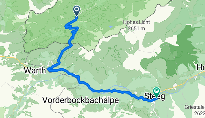 01B Schrofenpass Schwarze Hütte - grüne Grenze - Steeg
