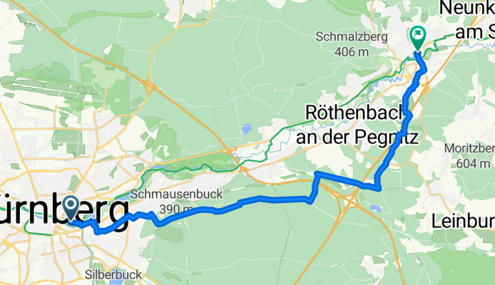 Wöhrder Wiese - Tiergarten -Renzenhof - Lauf (22 km)
