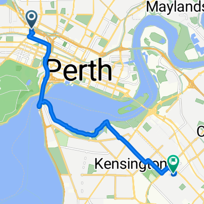 ride from West Leederville to East Victoria Park