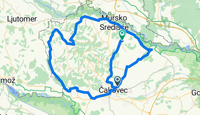 Lengthy bike tour from Pastviny to Vratišinec