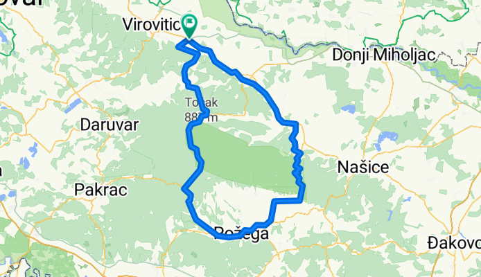 Preko Zvečeva do Požege pa na Orahovicu nazad