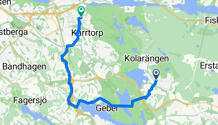 ride from Älta to Stockholm