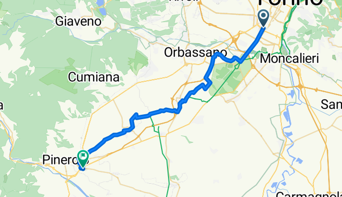 Long bike tour from Torino to Pinerolo