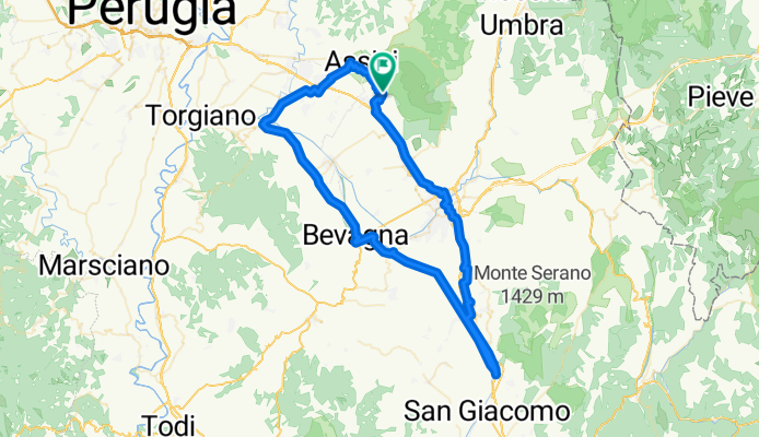 San Vitale - Passaggio Bettona - Bevagna - Fonti del Clitunno - Foligno - San Vitale
