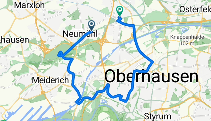 Ausfahrt von  nach Oberhausen
