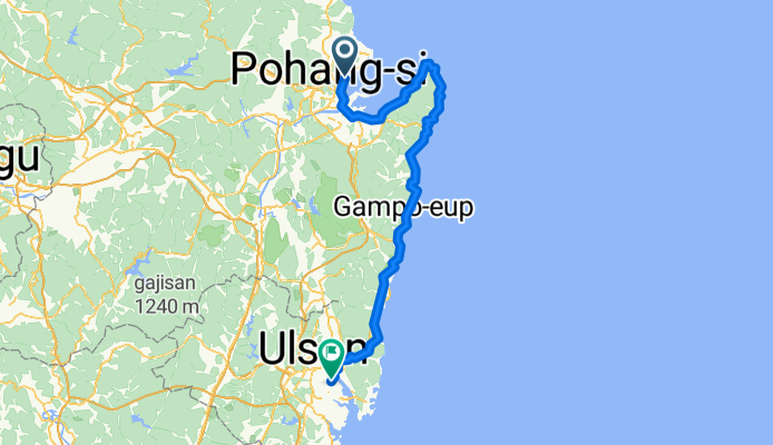 Lengthy bike tour from Pohangsi to Namgu