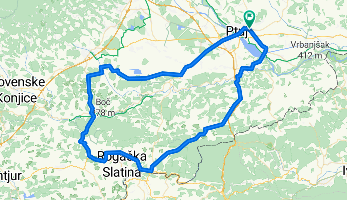 Srednjezahtevna tura Ptuj-Sestrze-Poljcane-Rogatec-Podlehnik-Videm-Markovci(jez)-Ptuj