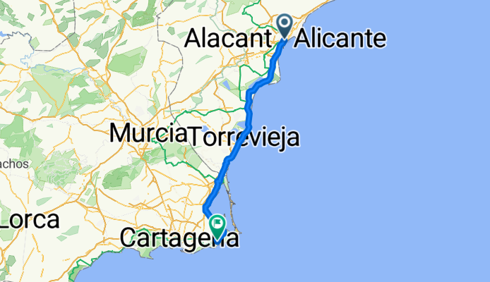 Long ride from Alicante to Cartagena