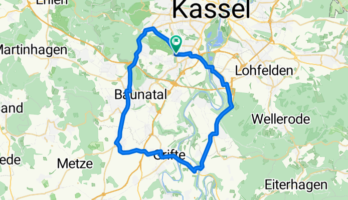 Kassel-Guxhagen-Besse-Baunatal-Kassel