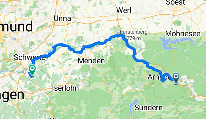 Ausfahrt von Arnsberg Schwerte