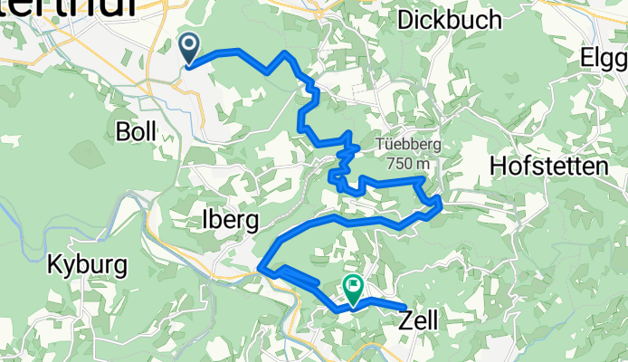 Radrunde von Winterthur nach Rikon im Tösstal