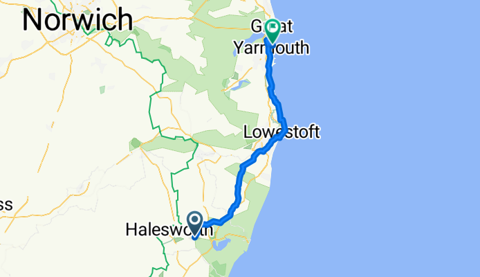 Lengthy bike tour from ヘイルズワース to グレートヤーマス