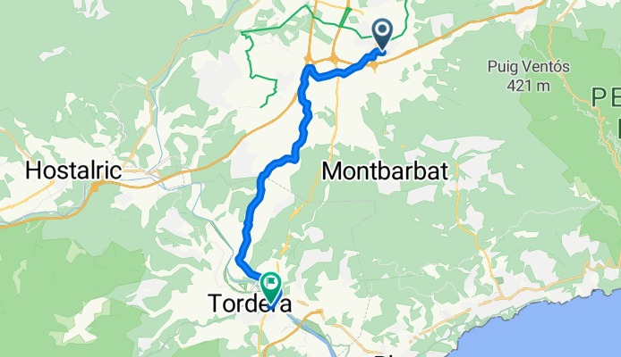 Vidreres to Tordera. Track most of the way