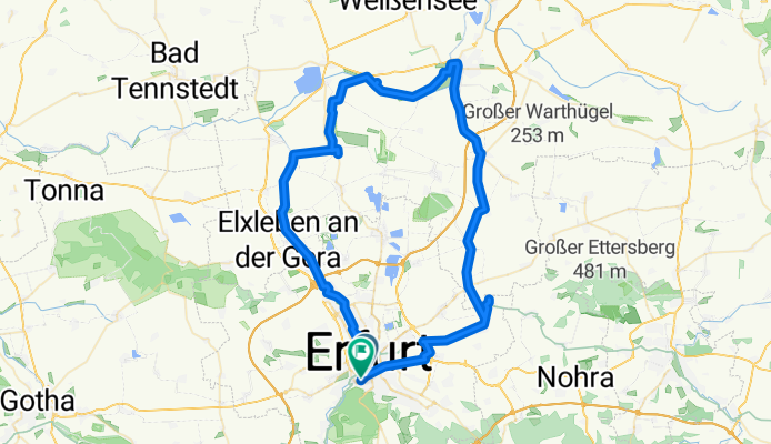 Rundfahrt von Erfurt nach Sömmerda über Ringleben nach Hause