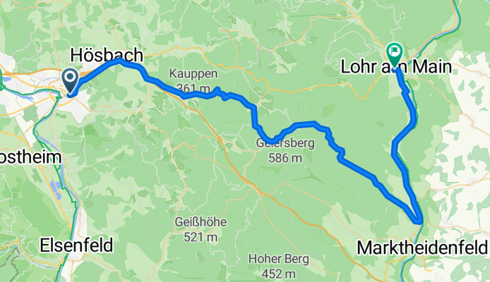 von Aschaffenburg nach Lohr am Main