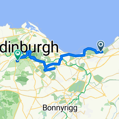Long bike tour from Prestonpans to エディンバラ