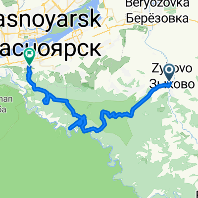 Зыково - Чёрная сопка - Торгашинский хребет - бобслейная трасса.