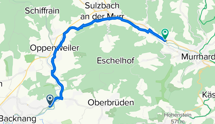 Stichstrecke Backnang &lt;-&gt; Murrhardt (Radwege)