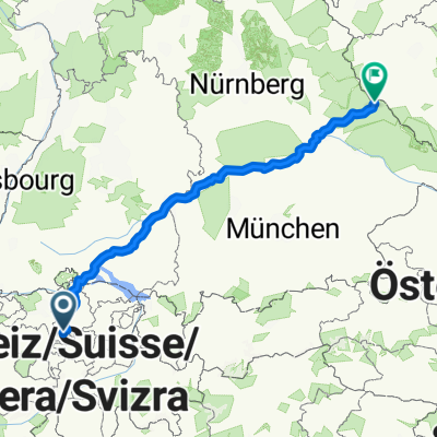 Route nach Prag