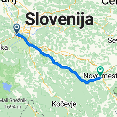 Ljubljana-Grosuplje-Žužemberk-Novo mesto