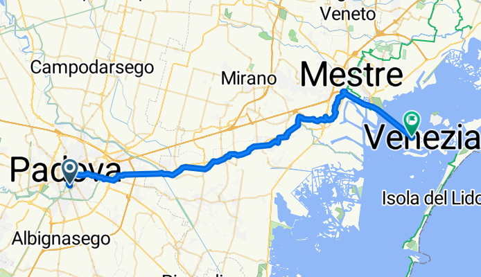 Lange Ausfahrt von Padua nach Venedig