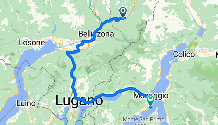 Roveredo  naar Bellagio   83km