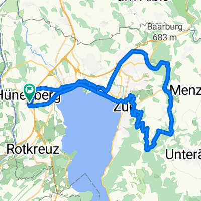 Hünenberg-Zug-Zugerber(via Blasenberg)-Brunegg-Höllgrotten-Zug-Hünenberg