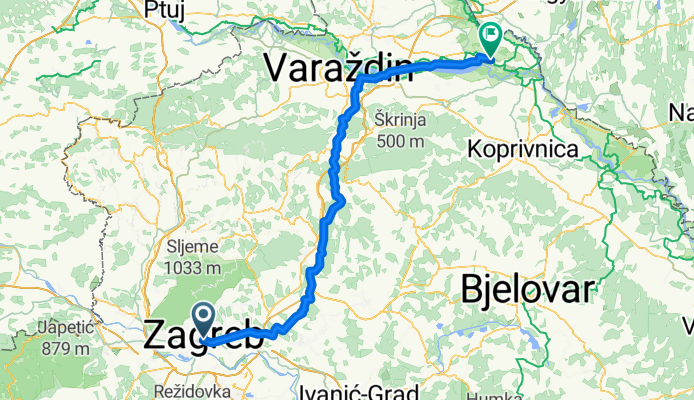 Zagreb - Sveta Marija (sporedne ceste))
