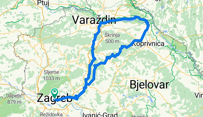 Zagreb - Sveta Marija - Zagreb (oko Kalnika)