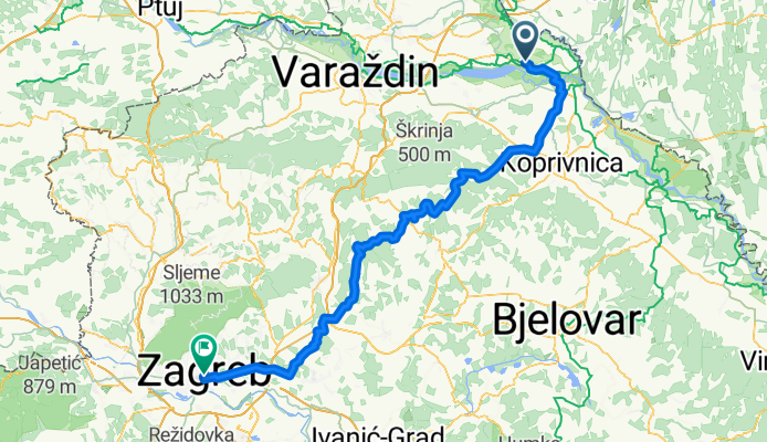 Sveta Marija - Zagreb (preko Rasinja)