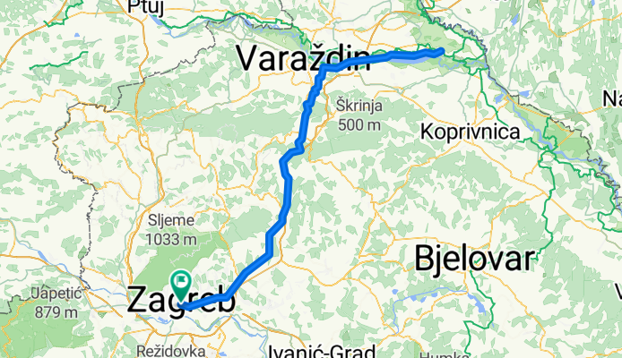 Zagreb - Sveta Marija - Zagreb (glavna cesta)