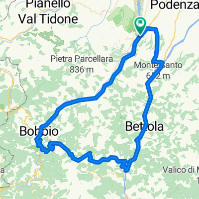 Rivergaro - Pontedell'Olio - Farini - Pradovera - Coli - Bobbio - Rivergaro