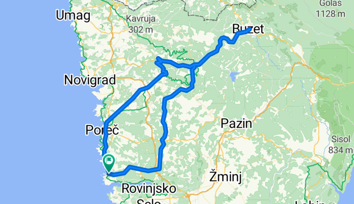 Vrsar - Buzet and back, 111km, 1000m