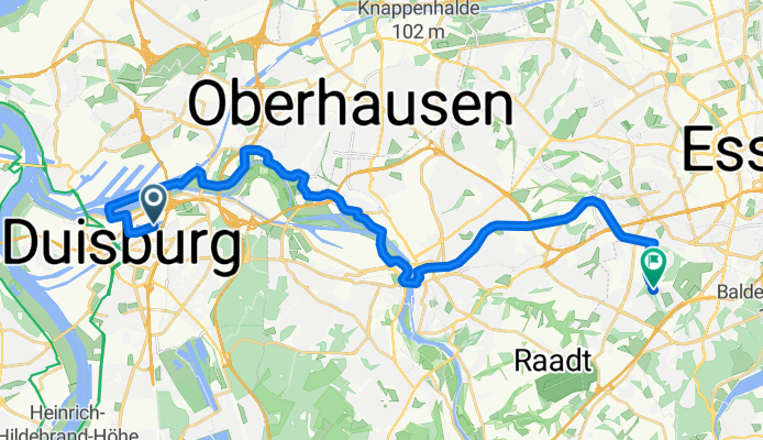 Margarethenhöhe zum Duisburger Innenhafen