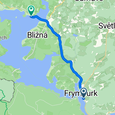 Van camping Frymburk naar station Cerna v Posumavi