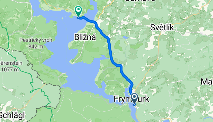 Van camping Frymburk naar station Cerna v Posumavi