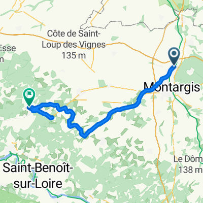 Lange Radrunde von Cepoy nach Vitry-aux-Loges