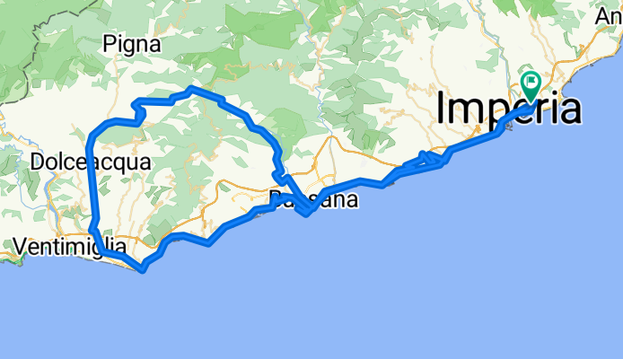 Imperia/San Remo mit Berg/Cipressa/Poggio