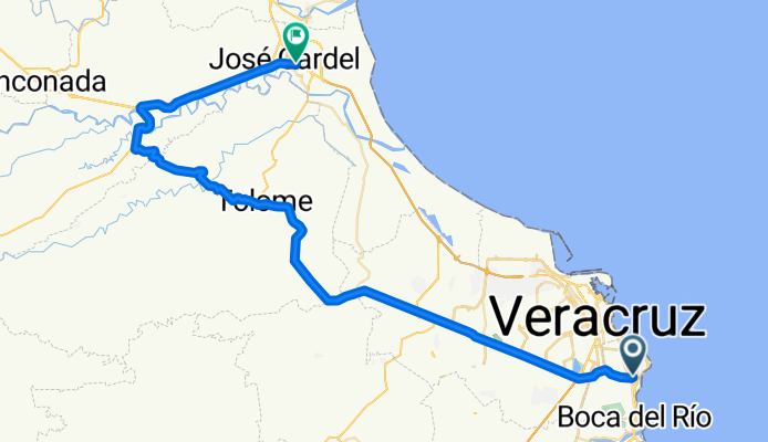 Ruta Eddys Veracruz a Cardel por Paso de Ovejas