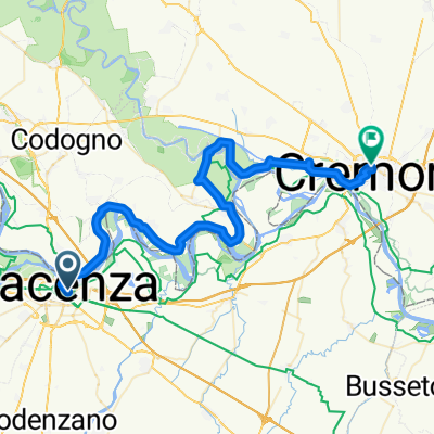Piacenza Cremona lungo Po