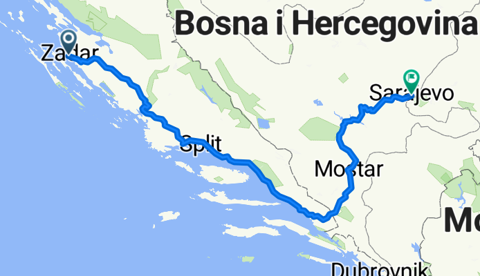 Zadar to Sarajevo