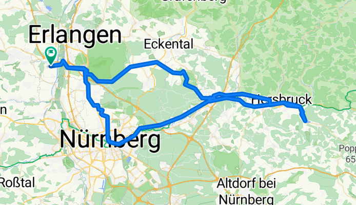 Erlangen-Stausee Happurg und zurück