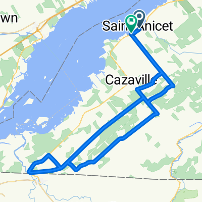 St-Anicet; clockwise 63 kms