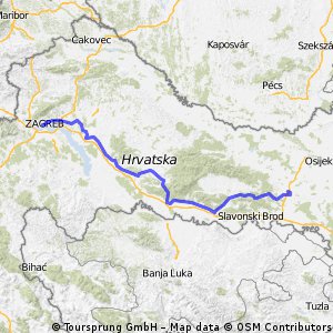 5. Etappe Zagreb-Dakovo  (Pontresina-Istanbul) 12 Etappen